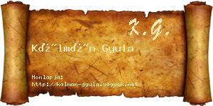 Kálmán Gyula névjegykártya