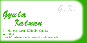 gyula kalman business card